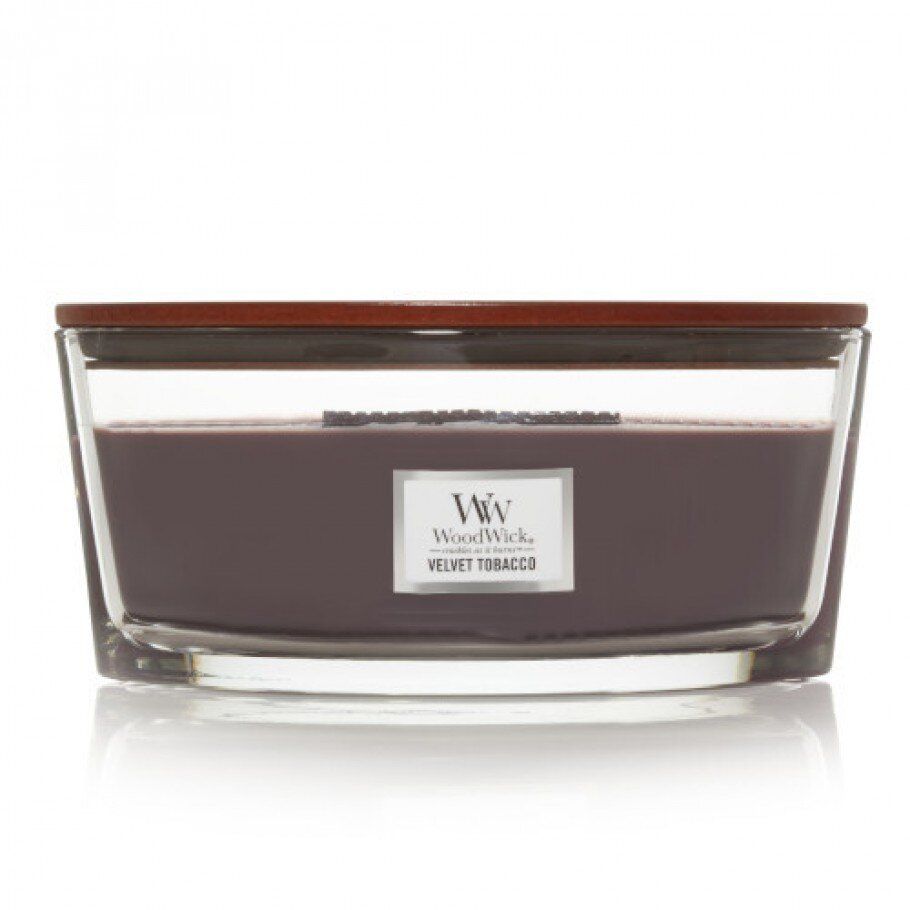 Ароматична свічка з ароматом тютюну і ванілі Woodwick Ellipse Velvet Tobacco 453 г - фото №1 Ароматична свічка з ароматом тютюну і ванілі Woodwick Ellipse Velvet Tobacco 453 г - фото №1